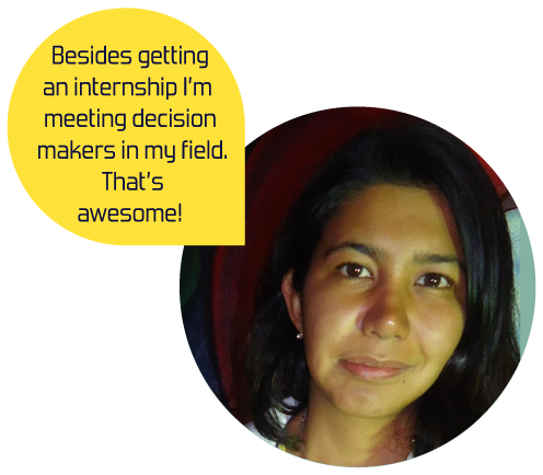 Sandra Gonzalez   Colombian designer / marketer on a student visa got her internship on the first weeks of the coaching.