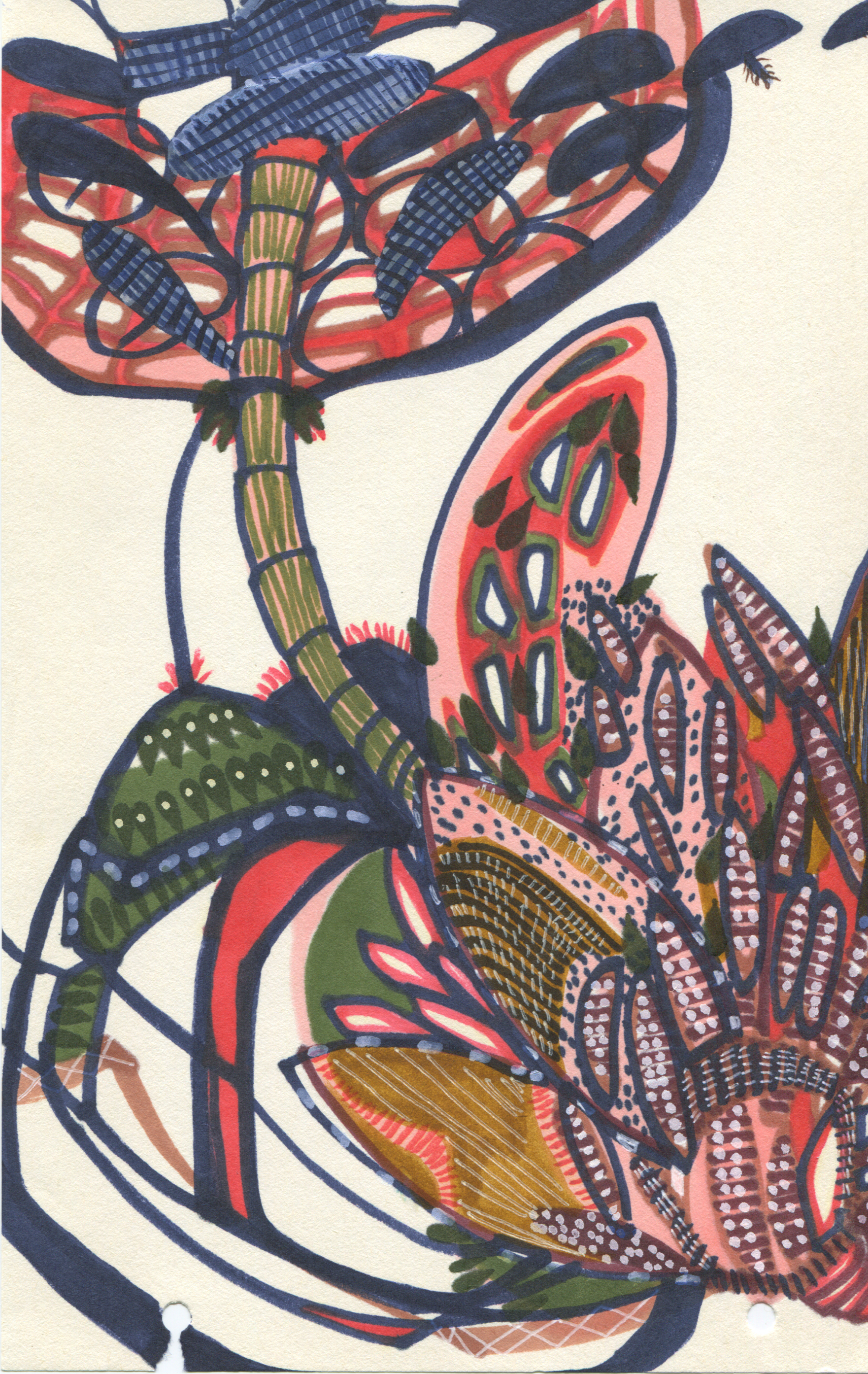 Floating Holiday Ink on paper 6" x 9" 2015