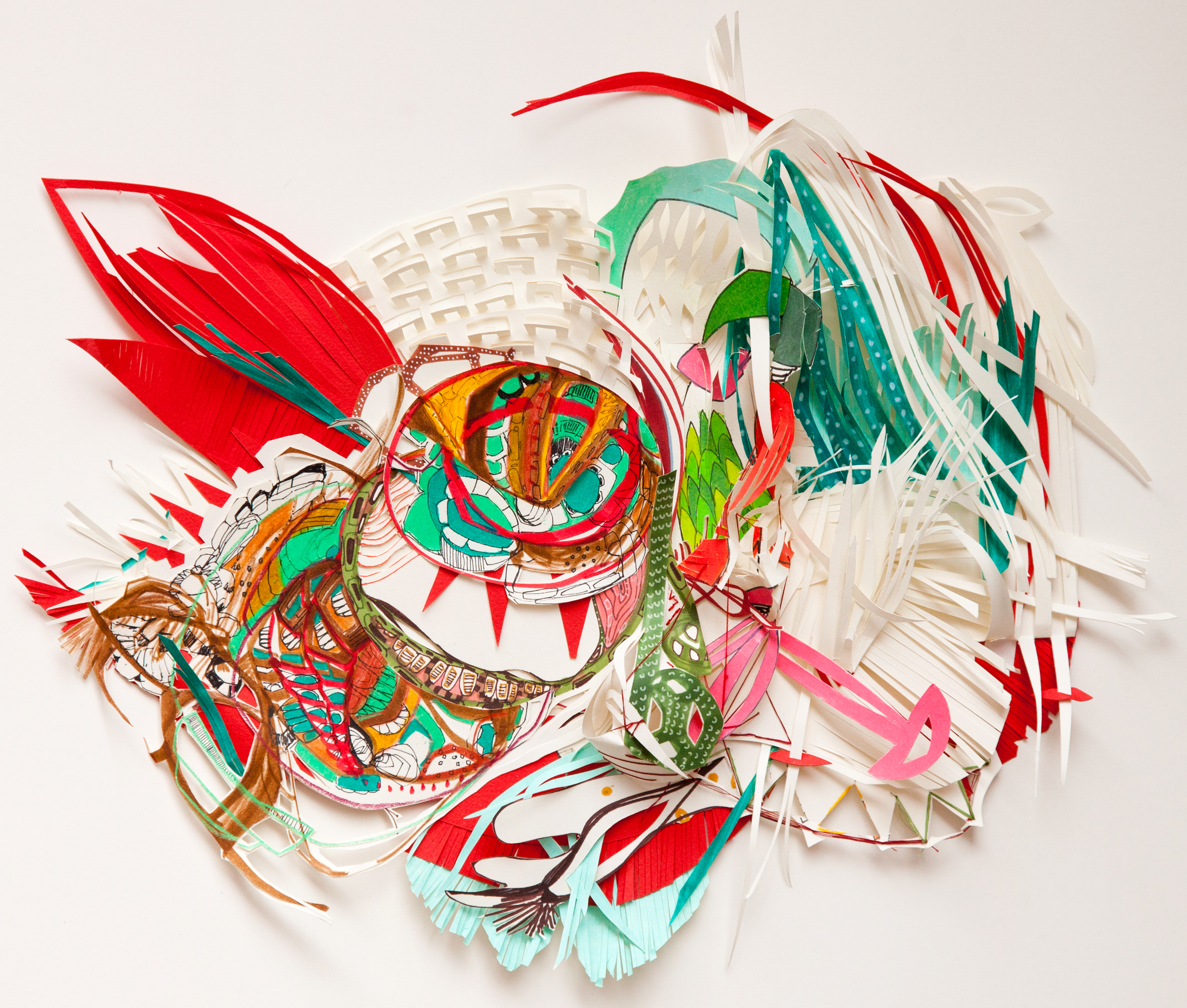 The Weekend Colored pencil, ink, cut-outs on paper 20" x 20" 2011