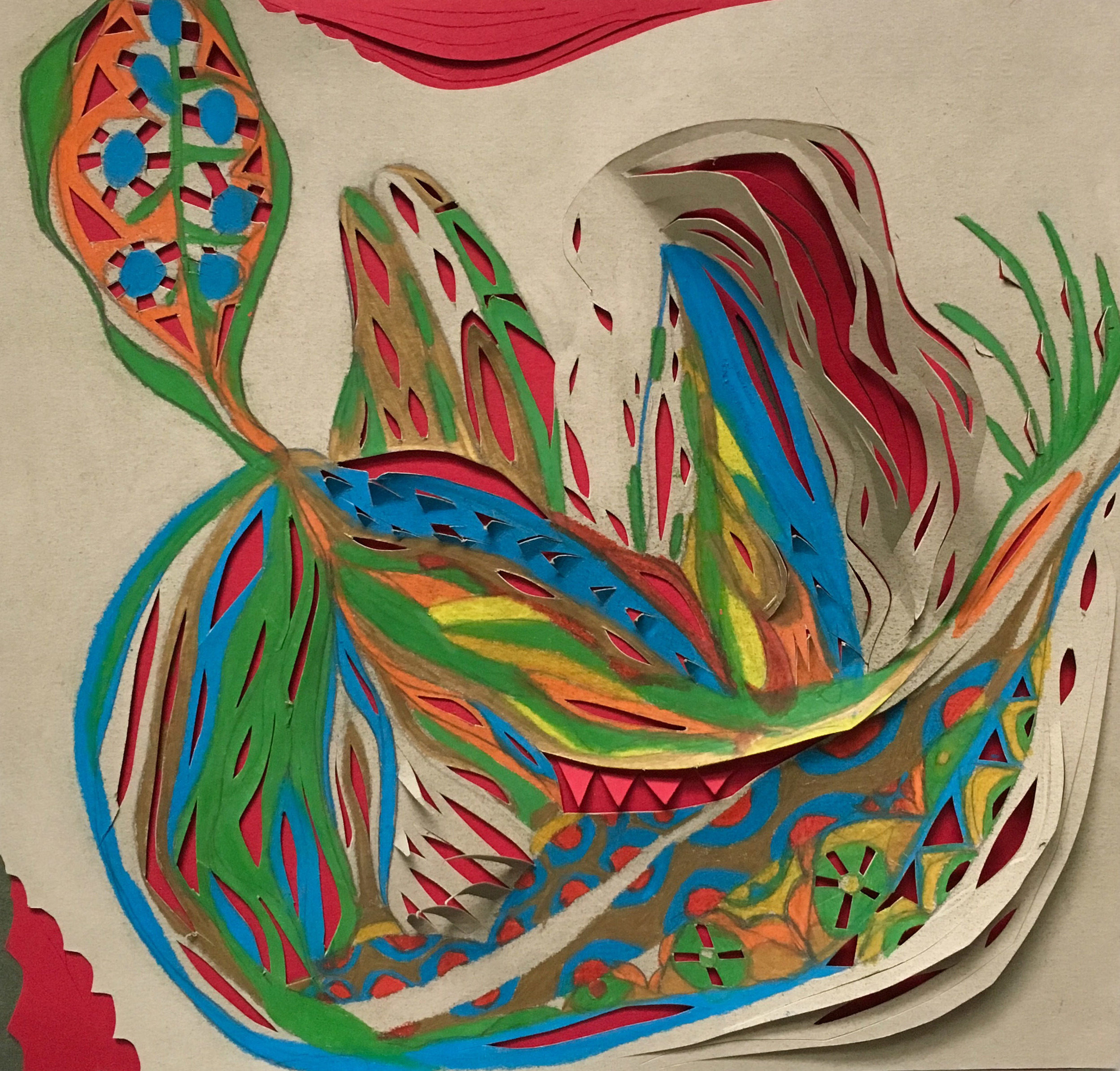 We Were Free Pencil on paper with cut-out elements 10" x 10" 2015