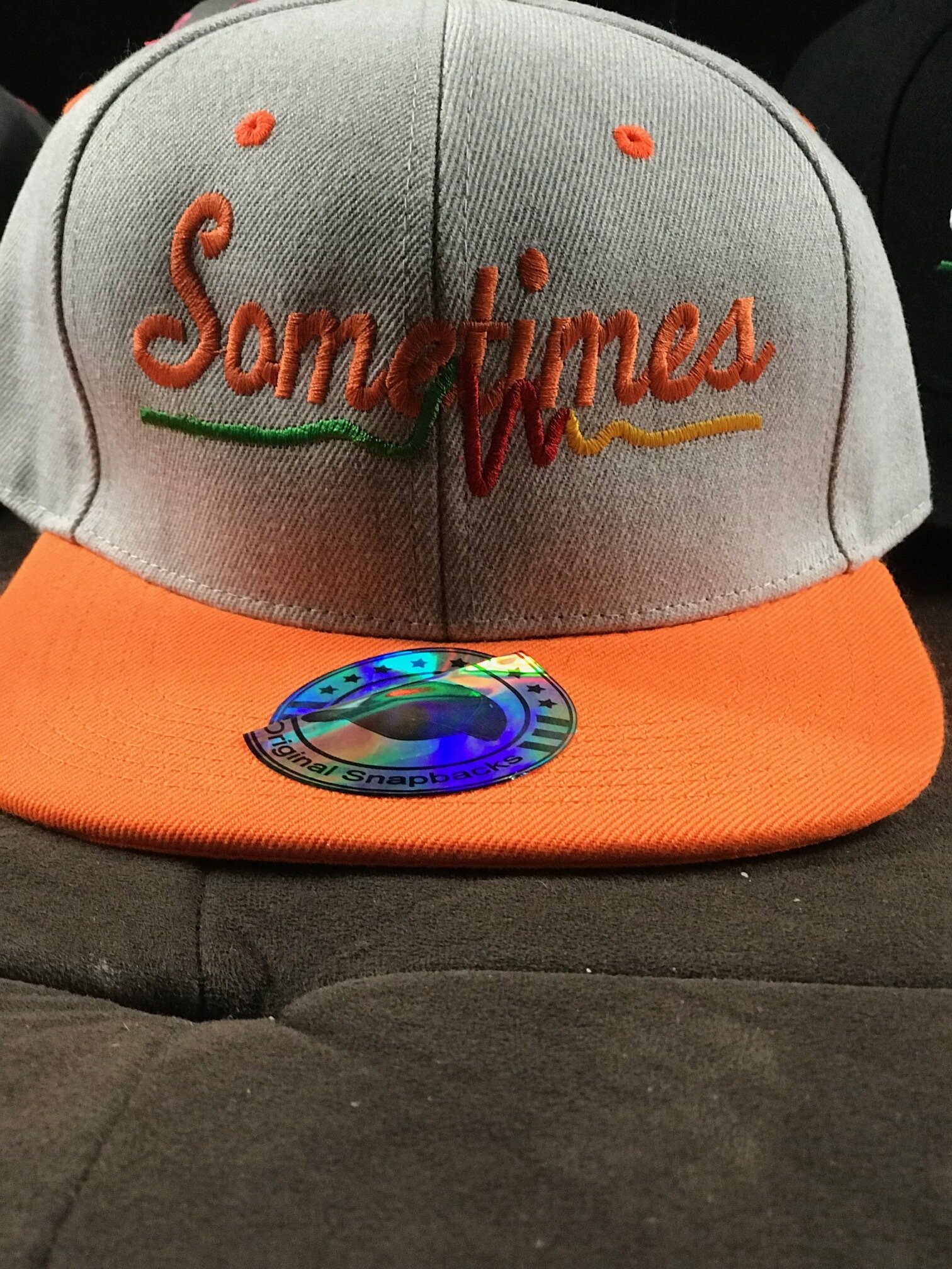 Orange and Grey Sometimes Snapback