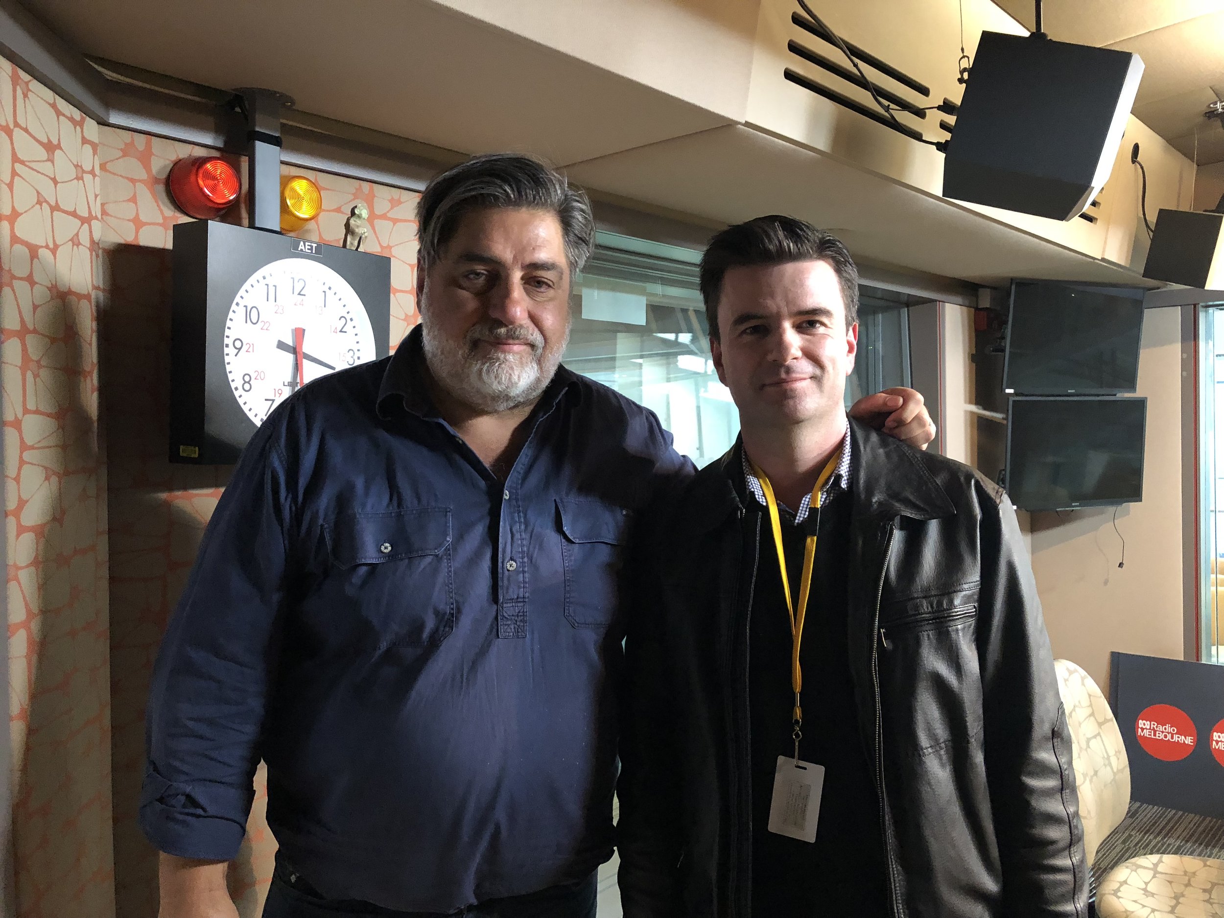 ABC Radio Melbourne presenter with Dr John Ainsworth