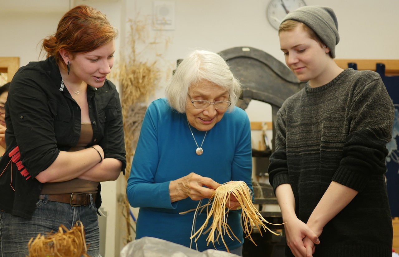 Delores with students at Western Washington University. 