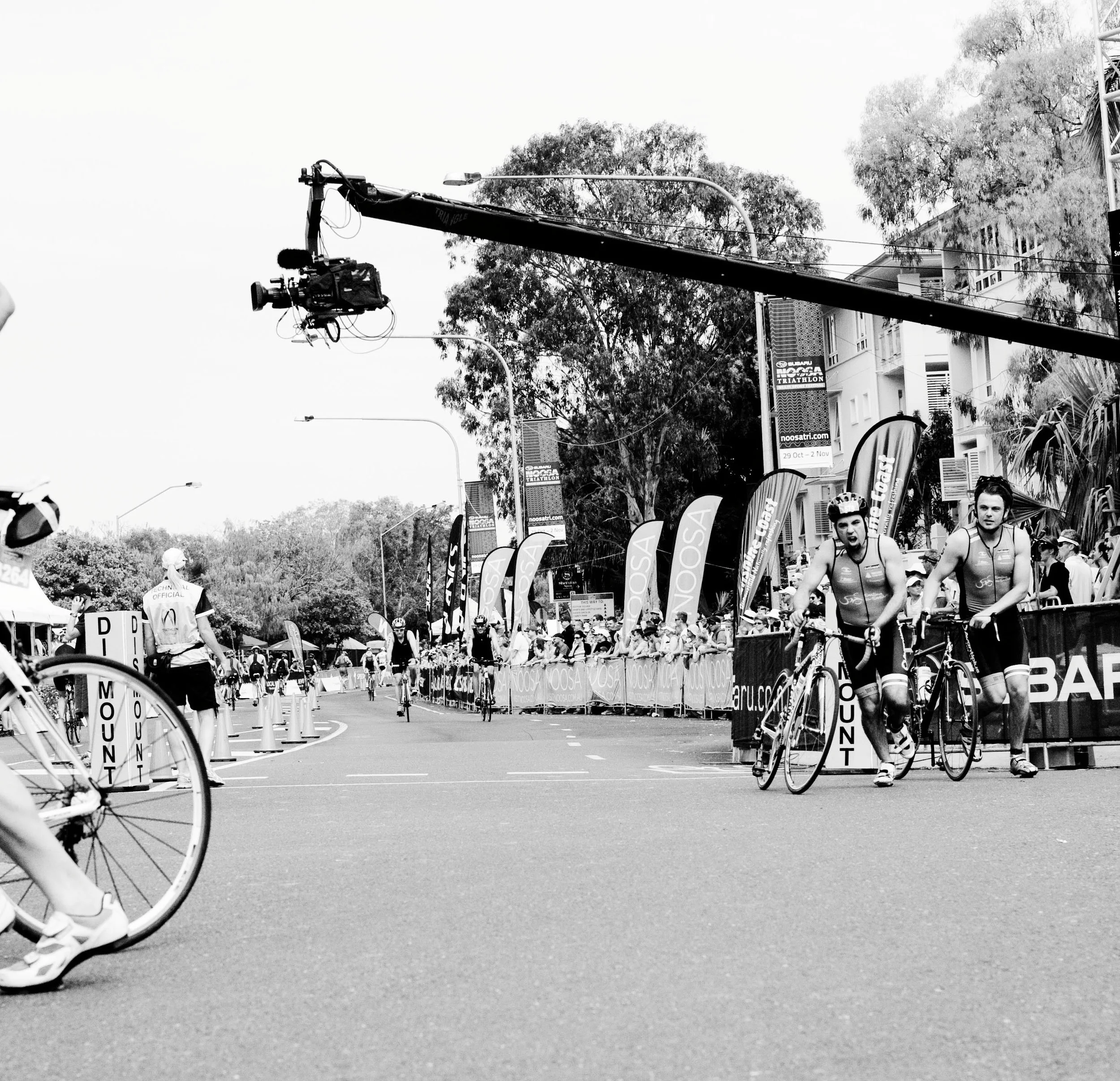 Feel the passion! My brother finishing his 40km bike leg
