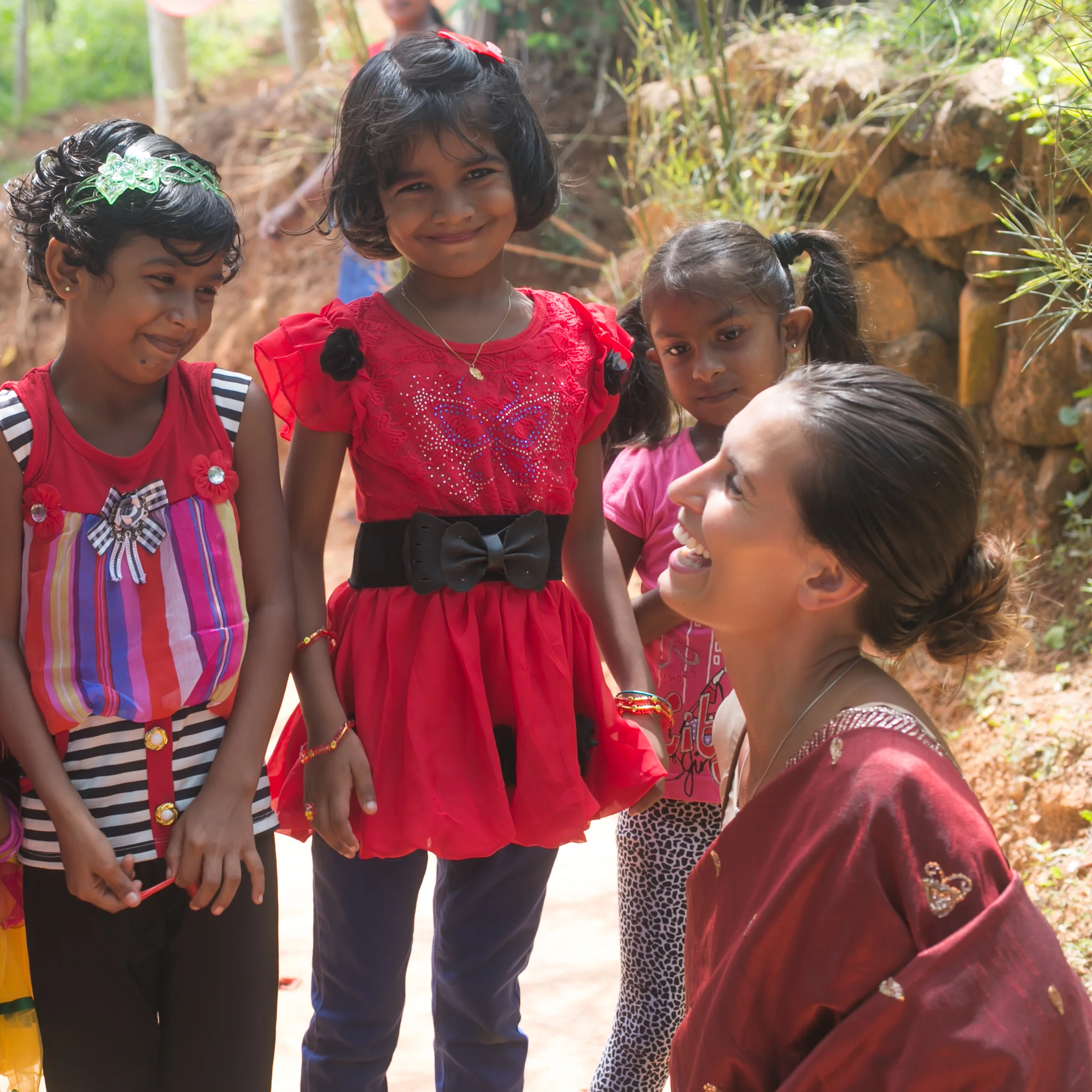 At a local wedding playing with the kids in Sri Lanka.