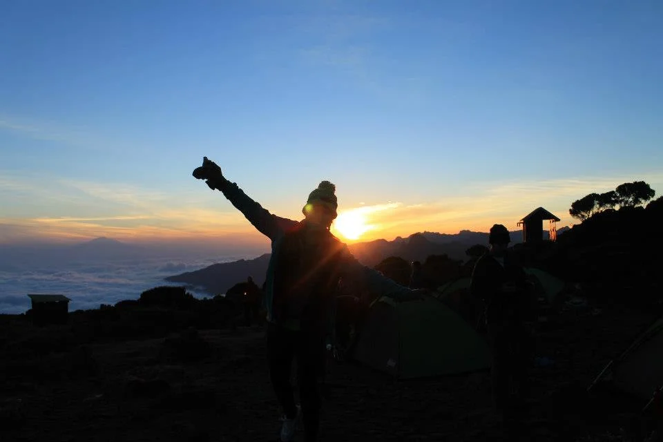 Vilma climbing Mount Kilimanjaro, Tanzania