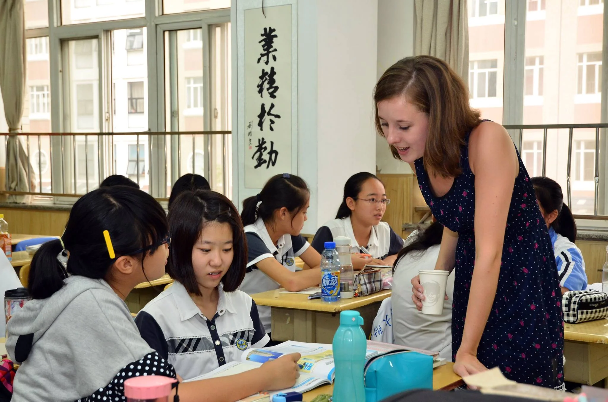 Chloe in action teaching in Tianjin, China. 