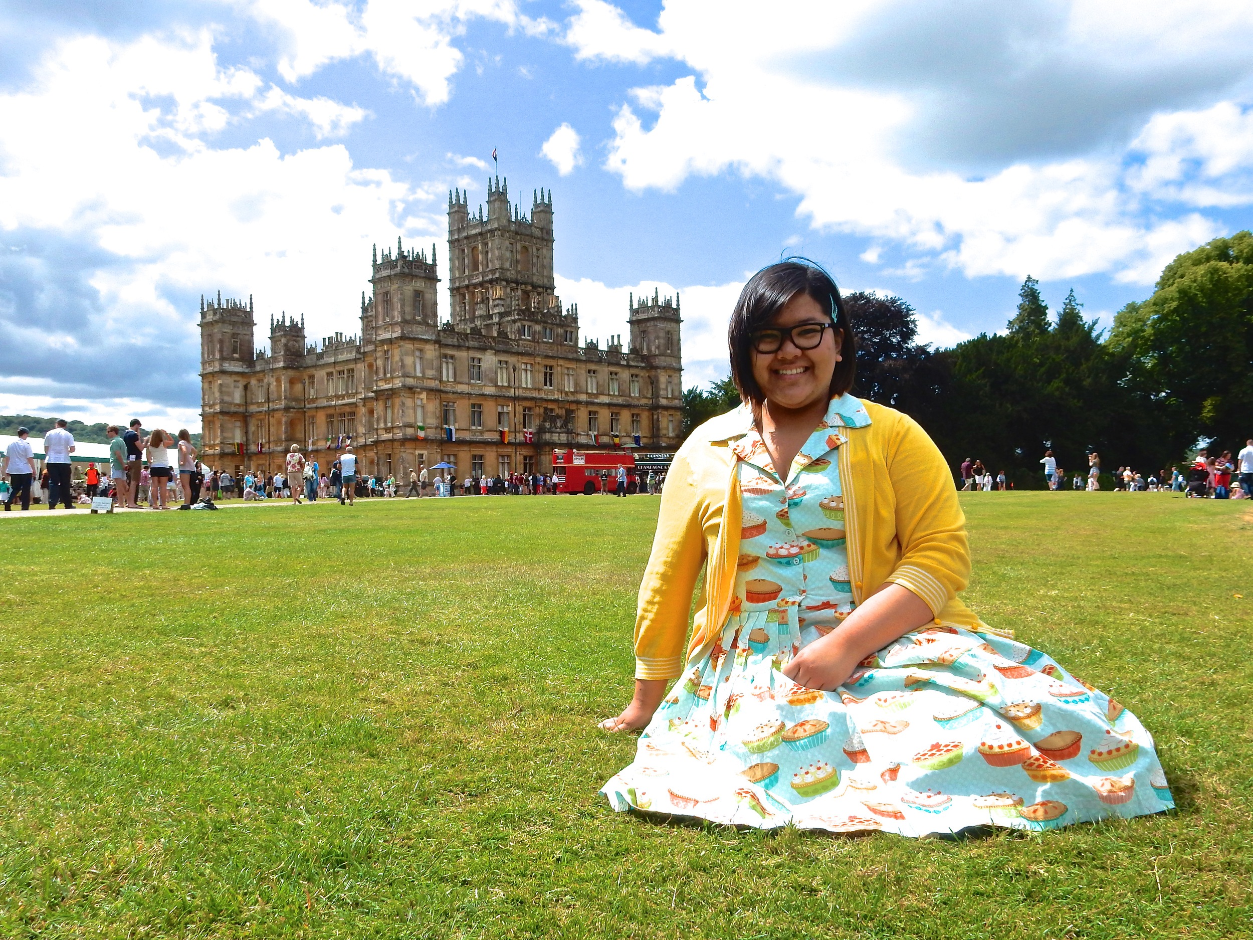 Jen enjoying A Summer Day at Downton Abbey. Taken at Highclere Castle, Newbury, England, August 2014.