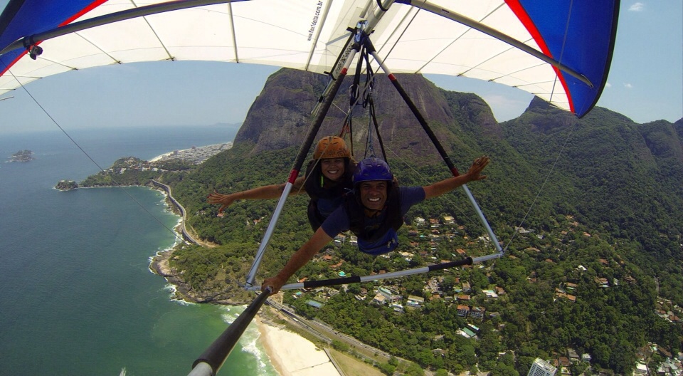 Joanna hang gliding in Rio De Janerio