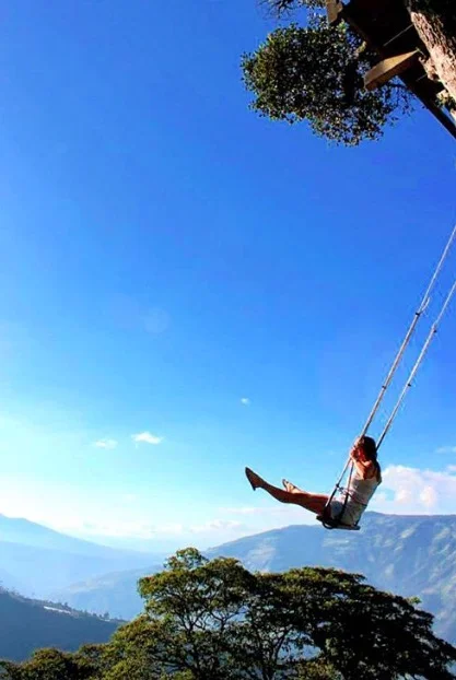 Sarah swinging through life in Banos, Ecuador. And yes, we're in love with the swing. 