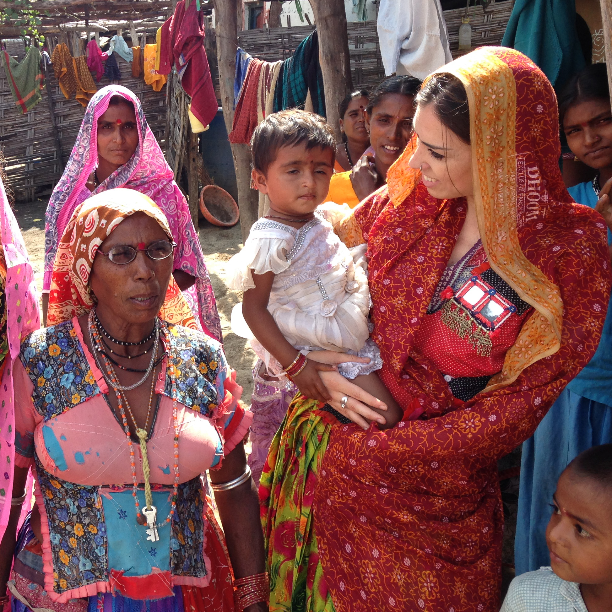 Jasmin mingling with the locals during her time with Pants to Poverty in India