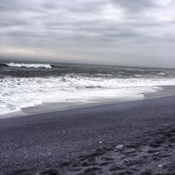 The black sand beaches of Reykjavik, Iceland