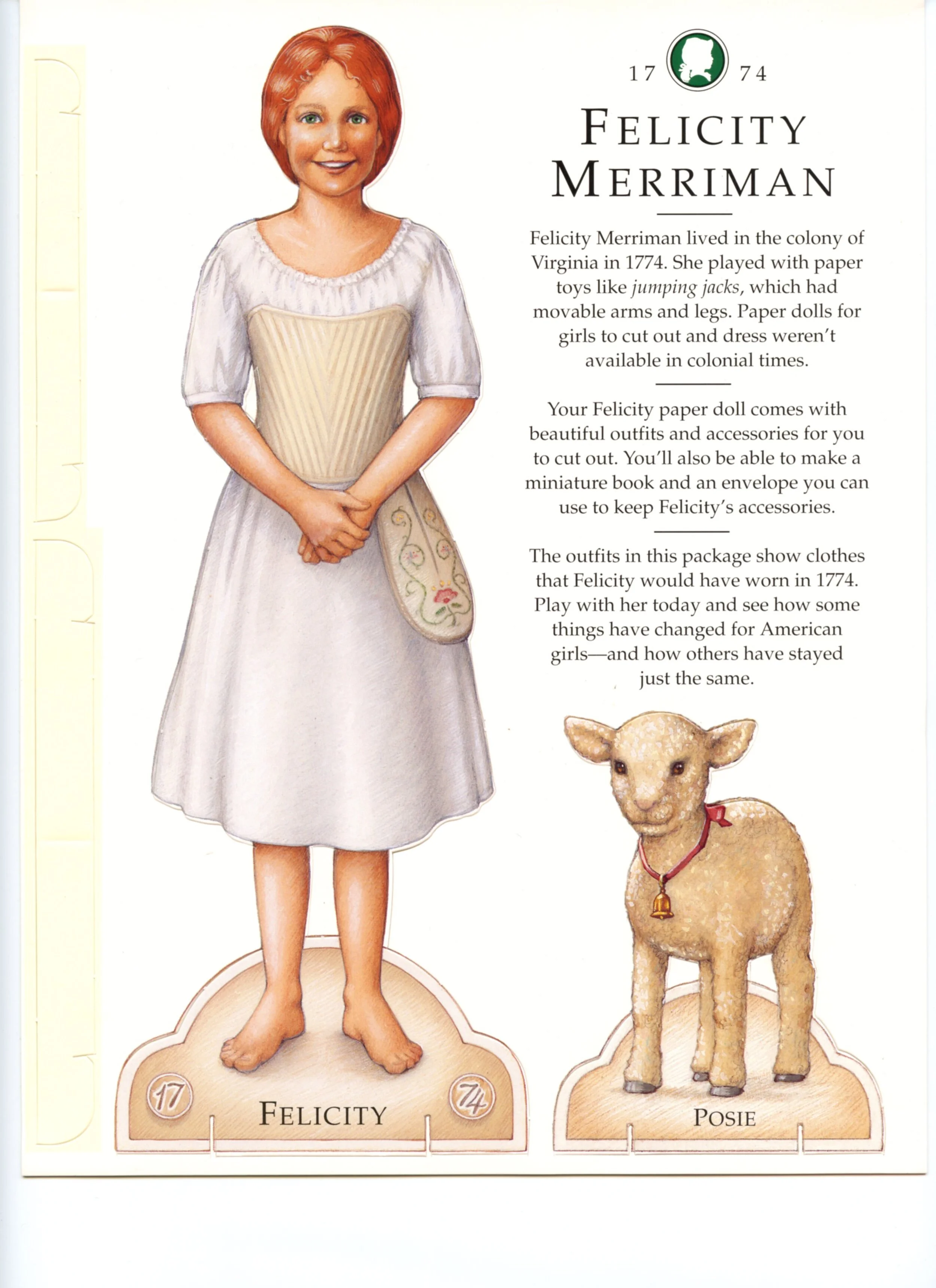 American Girl Vintage 1992 Molly Paper Dolls Clothes Accessories Toys