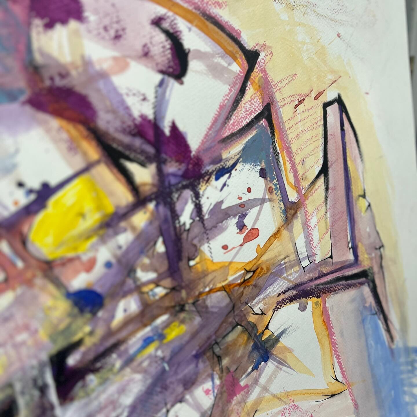 #texture of this series of 4 #mixedmedia #painting 
#watercolor #acrylic #ink #pastel #marker 
#inspiration #dekooning #abstractart #graffiti #architecture #color 
#architect #artist #designer 
#brooklyn #nyc #collector #curator #wip #nofilter