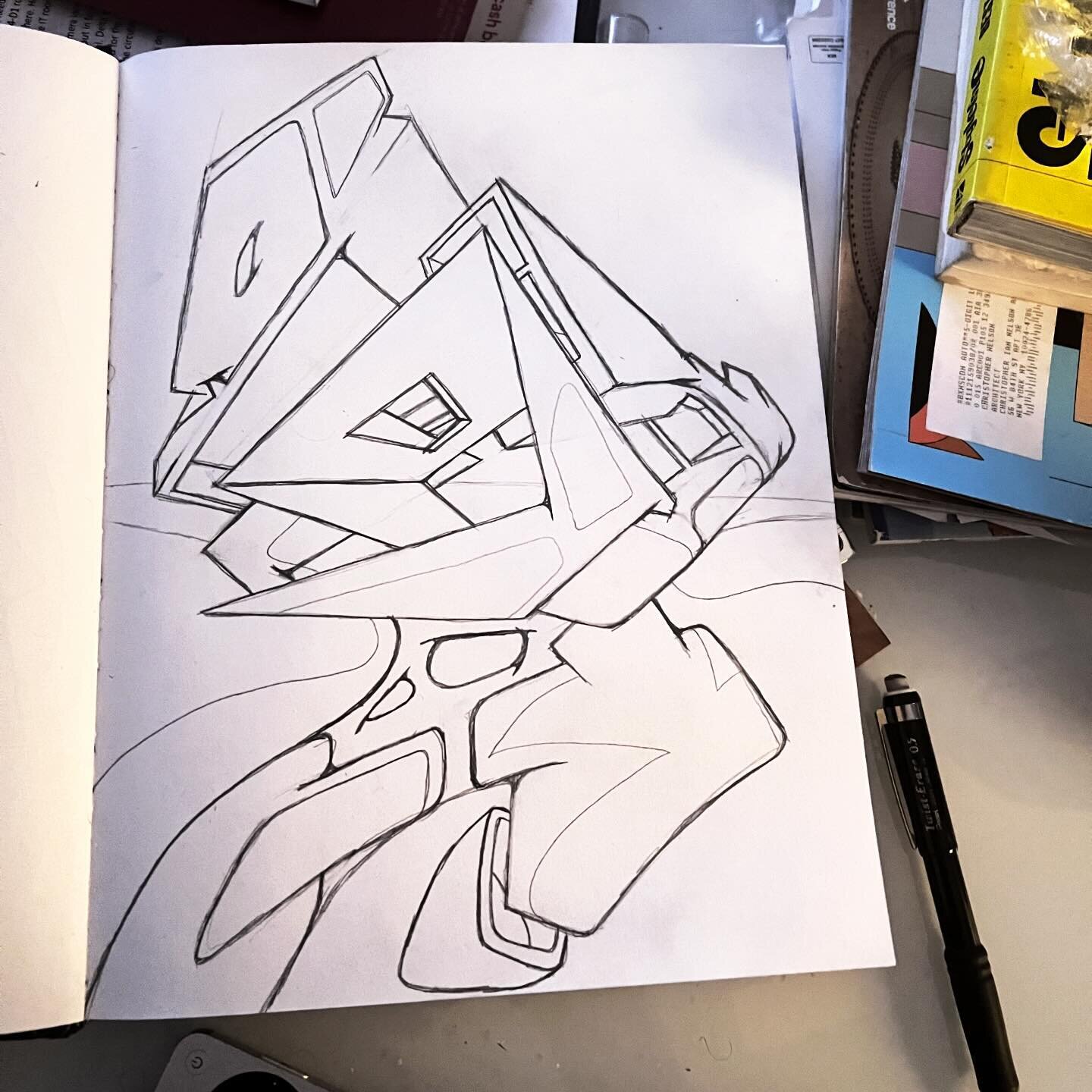 #new sketch started last night
#inspiration #graffiti #architecture #graphicdesign #abstractart #sketchbook #blackbook 
#artist #architect #designer #nyc