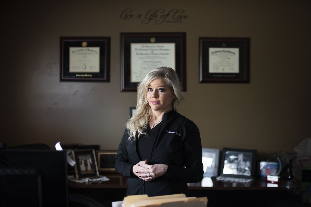  Dr. Teresa Tyson, President and CEO of the Health Wagon, poses for a portrait in her office at the Health Wagon Smiddy Clinic in Wise, Va. on Wednesday, July 21, 2021. 