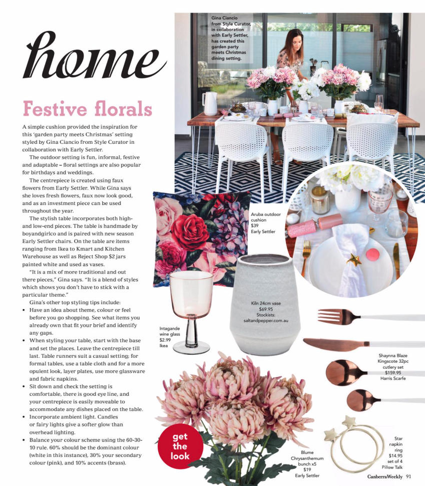 Early Settler X The Style Curator in the Canberra Weekly