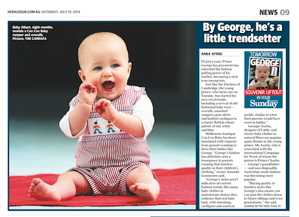 Cable Baby in Herald Sun