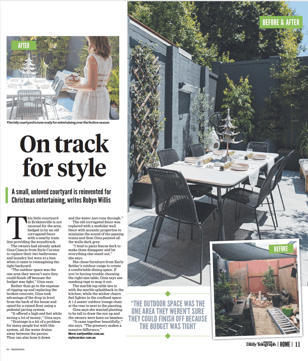 Early Settler with The Style Curator in The Daily Telegraph Home Lifthout