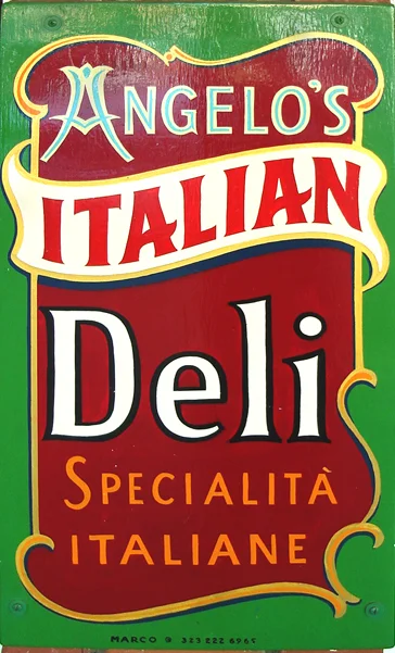 Angelo's Deli Hand painted sign