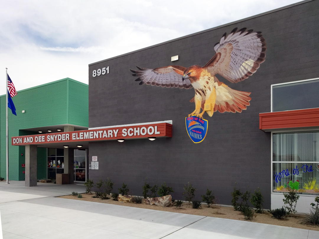 Red Tailed Hawk School Mural