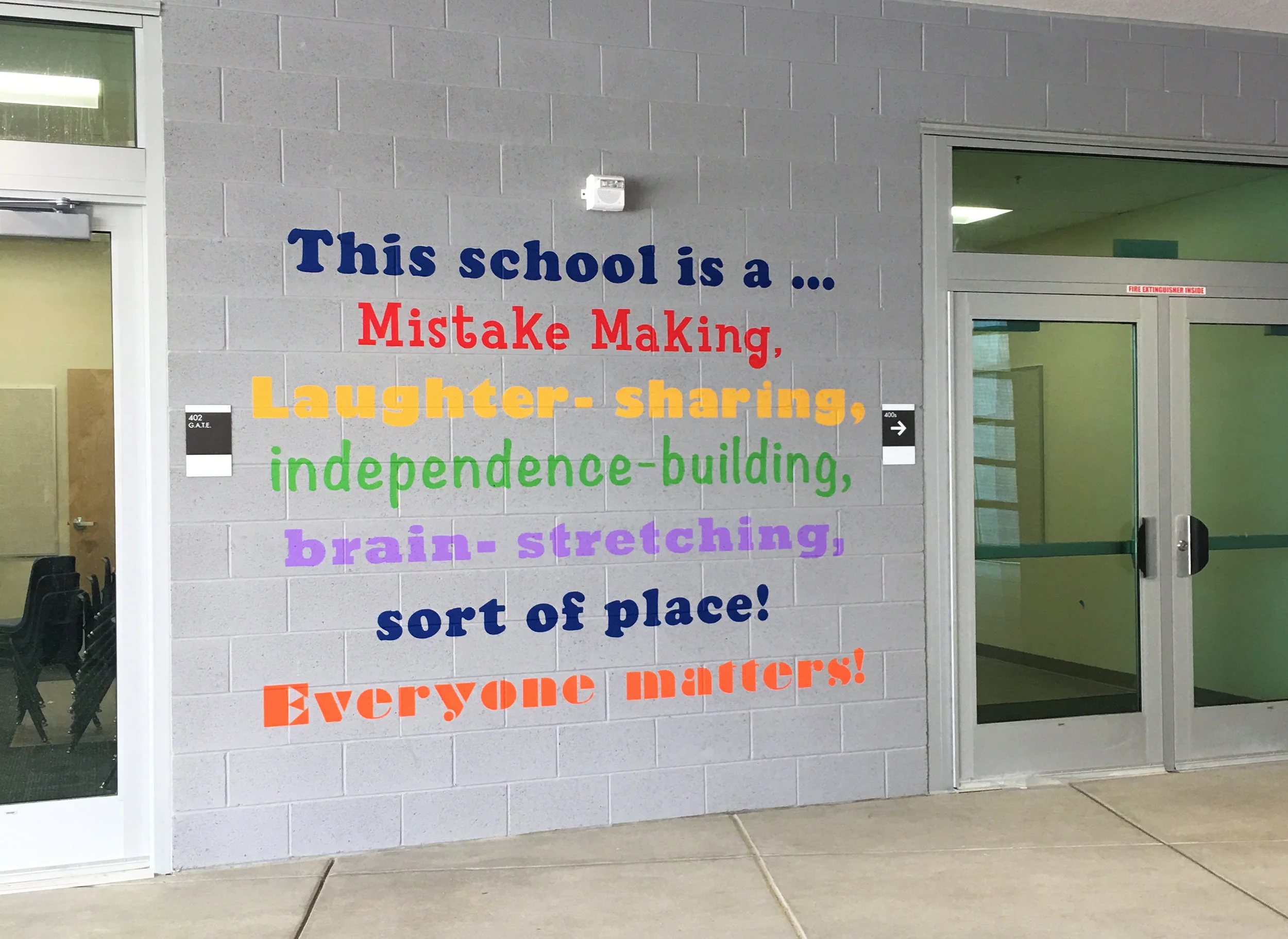 This school is a ... Text Mural