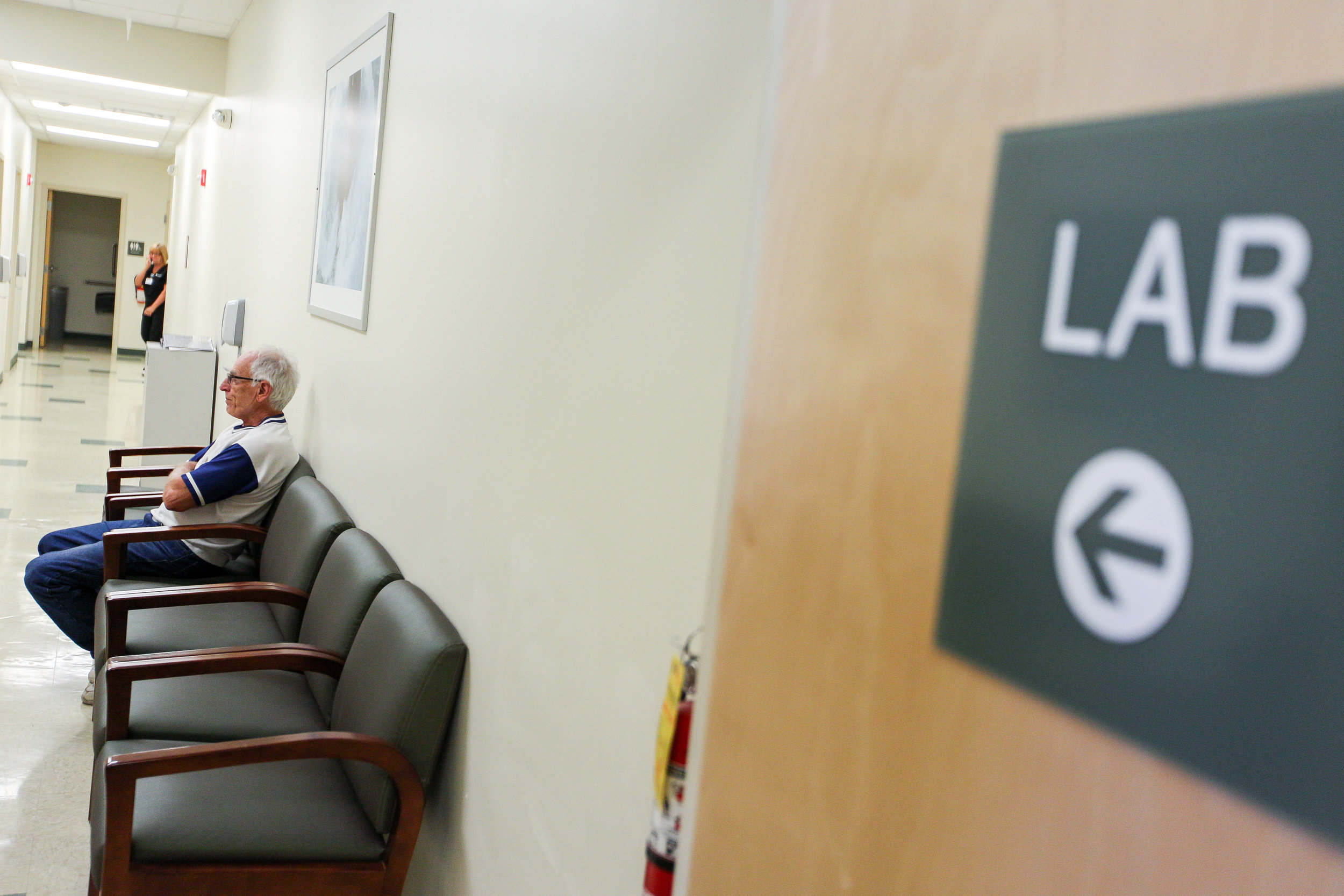  Harold Champion waits to be called back b a nurse for lab work at the Heritage Valley Health System Chippewa Township location on Tuesday morning. Champion is one of nearly 400 people who utilize Heritage Valley Health System each day. 