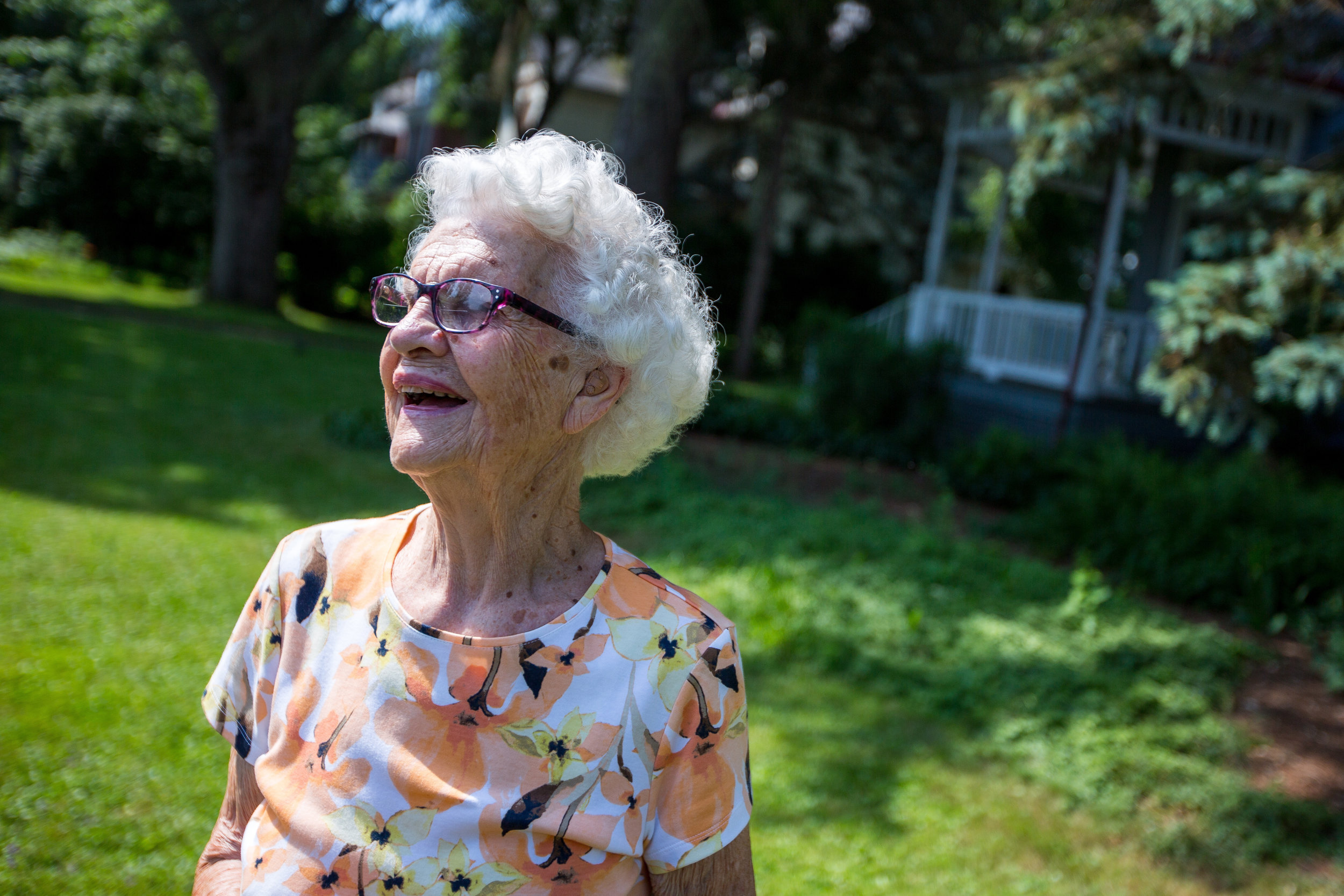  Hazel Cottage stands outside a residents home in Sewickey before making a Meals on Wheels delivery on Monday morning. Cottage won the Unsung Hero Award for her 19 years of work with the the organization.  