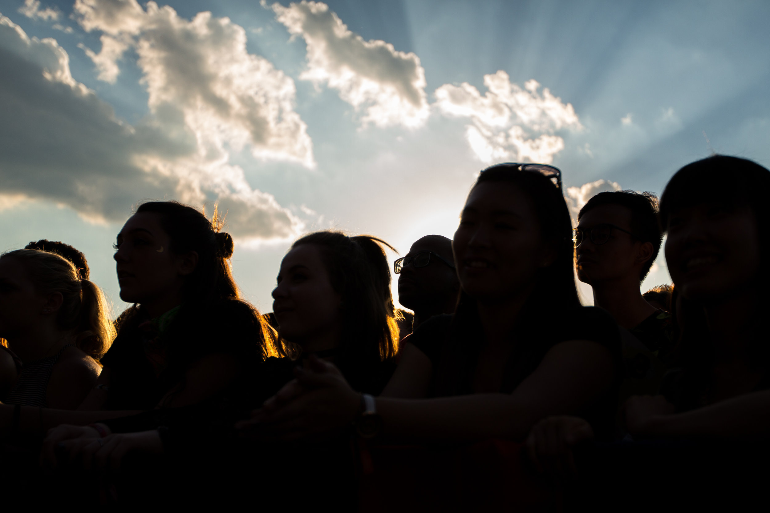  Crowd members stand and wait for Daya, a local singer and song writer, to come onto stage on day one of Thrival Music Festival in Rankin on Friday evening.  