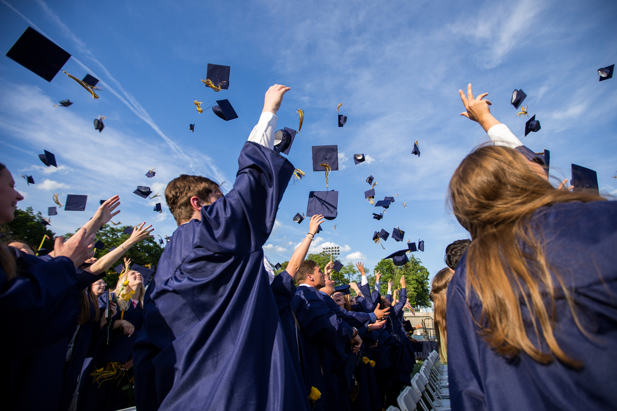  Saline High School students attend their graduation at Saline High School on Sunday, June 4, 2017. The graduating class included 446 seniors and Tammy Carr, co-founder of the ChadTough Foundation was their commencement speaker. Matt Weigand | The An