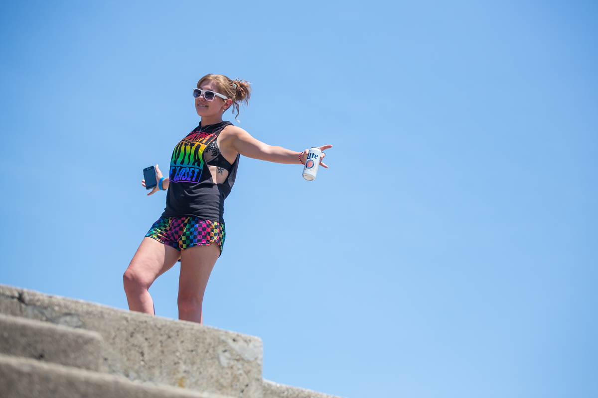  Megan McCoy poses for a photograph during the Motor City Pride Festival at Hart Plaza in Detroit on Saturday, June 10, 2017. The Festival featured five stages of entertainment, over 130 sponsors and vendors, and thousands supporting the LGBTQ commun