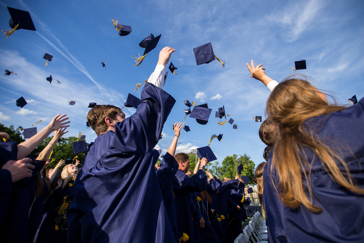  Saline High School students attend their graduation at Saline High School on Sunday, June 4, 2017. The graduating class included 446 seniors and Tammy Carr, co-founder of the ChadTough Foundation was their commencement speaker. Matt Weigand | The An
