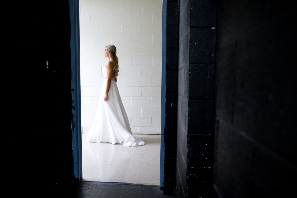  Zan Berube stands in a hallway near the stage during the Miss Washtenaw County pageant at the Washington Street Education Center in Chelsea on Saturday, October 14, 2017. The pageant is open to women between the ages of 17-24 who live, work, or atte