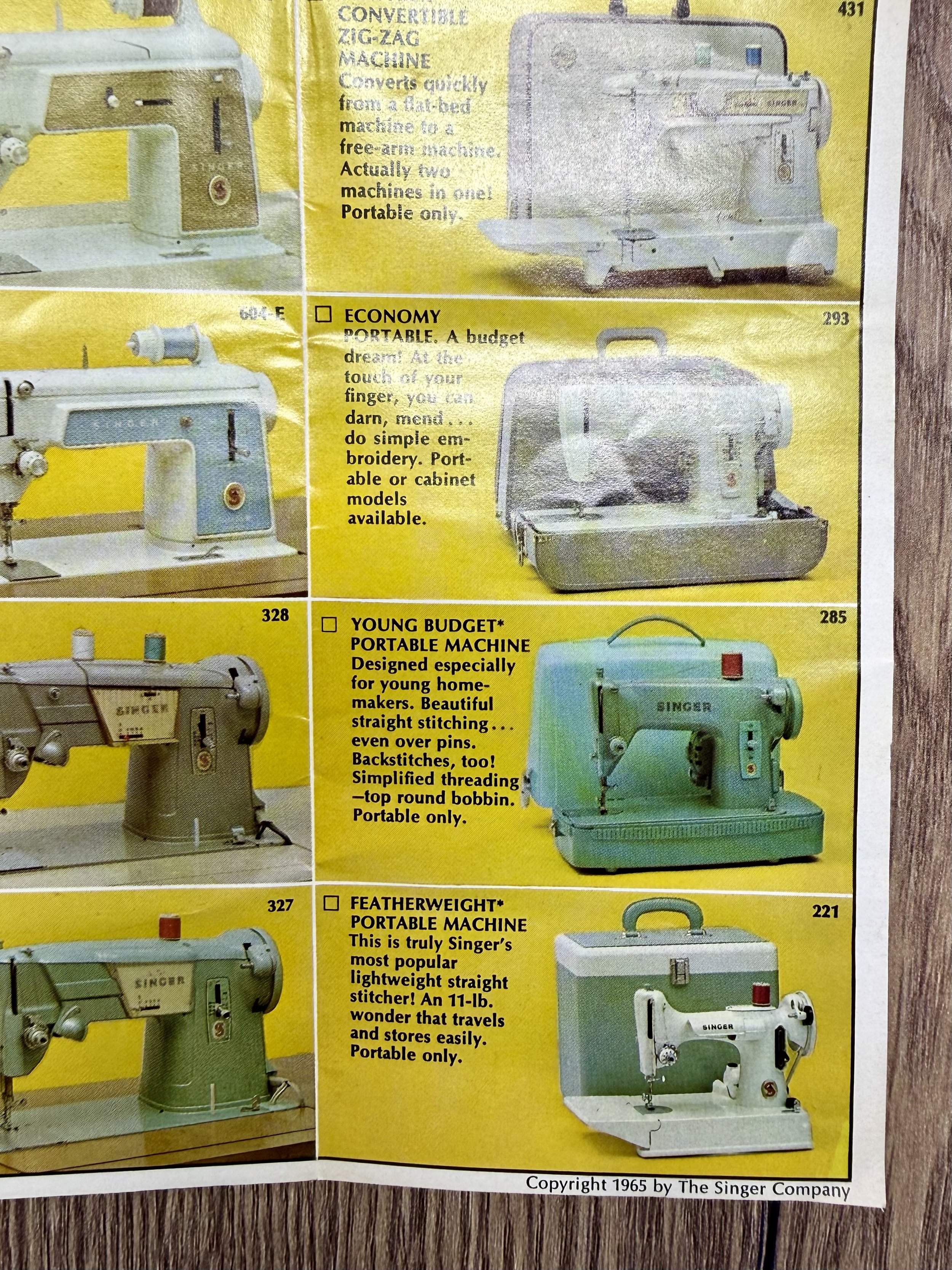 Singer Sewing Center Pamphlet 1965