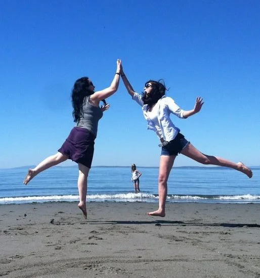 My daughters and I on my home "rocK". Photo by "Carol Anne" 2012