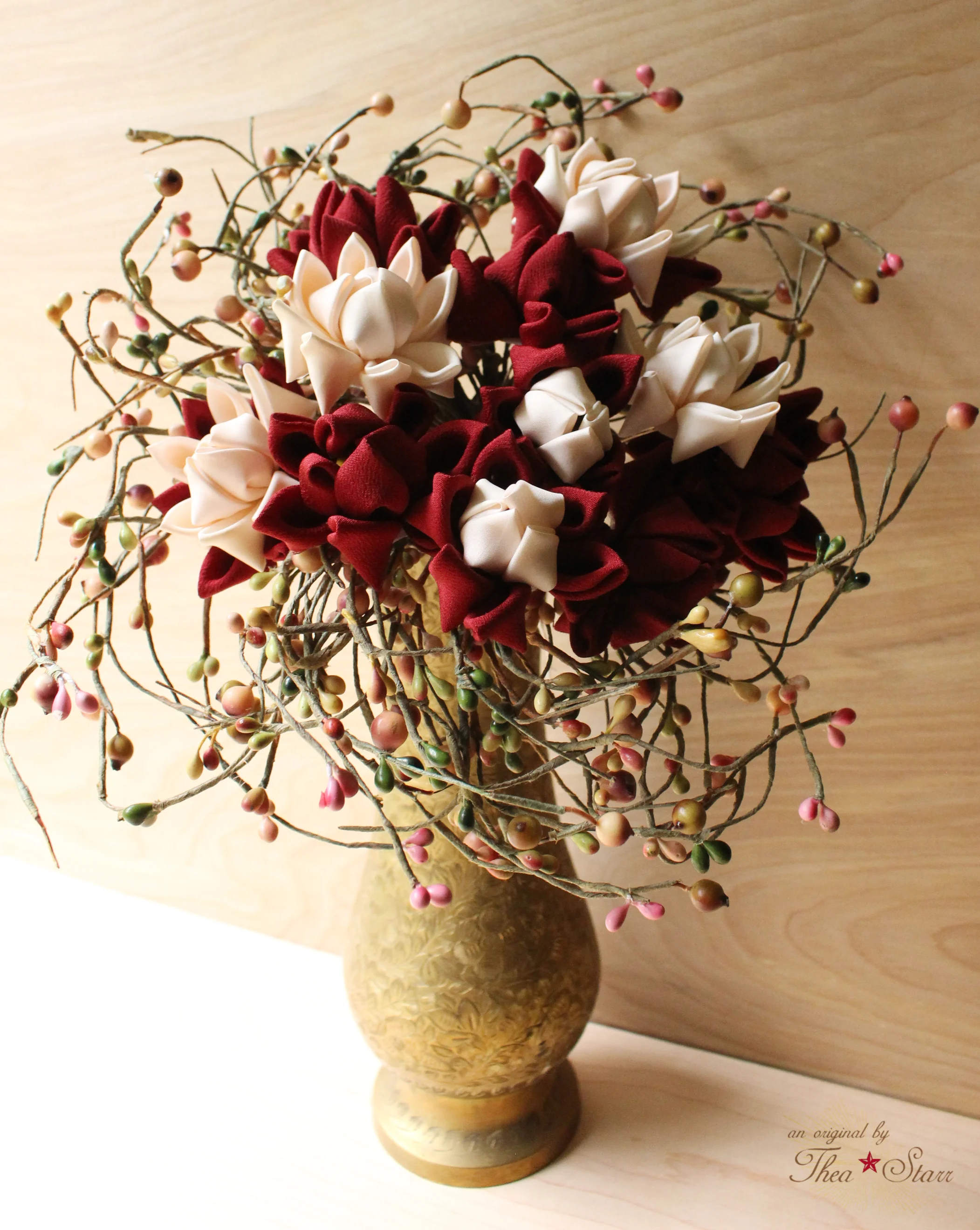 Kanzashi Wedding Bouquet - An Original By Thea Starr 