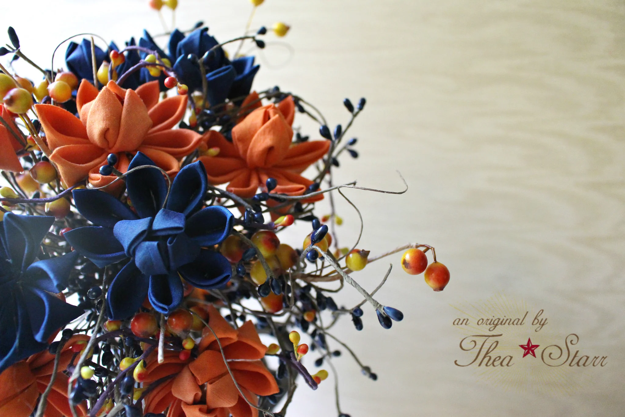 Royal Blue and Orange Bouquet