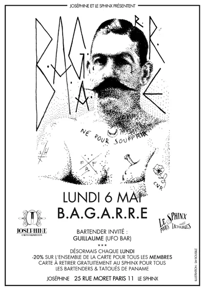 Mise en page | Dessins de SM BOUSILLE pour le salon de tatouage le Sphinx