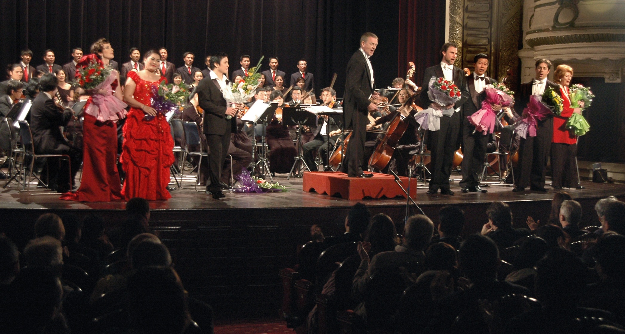 Curtain call at the opera and ballet gala in the Hanoi Opera House in Vietnam