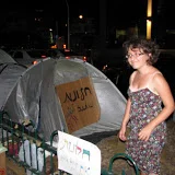 Windows' tent and a graduate. 2011 summer protests in Tel Aviv-Jaffa for social justice.