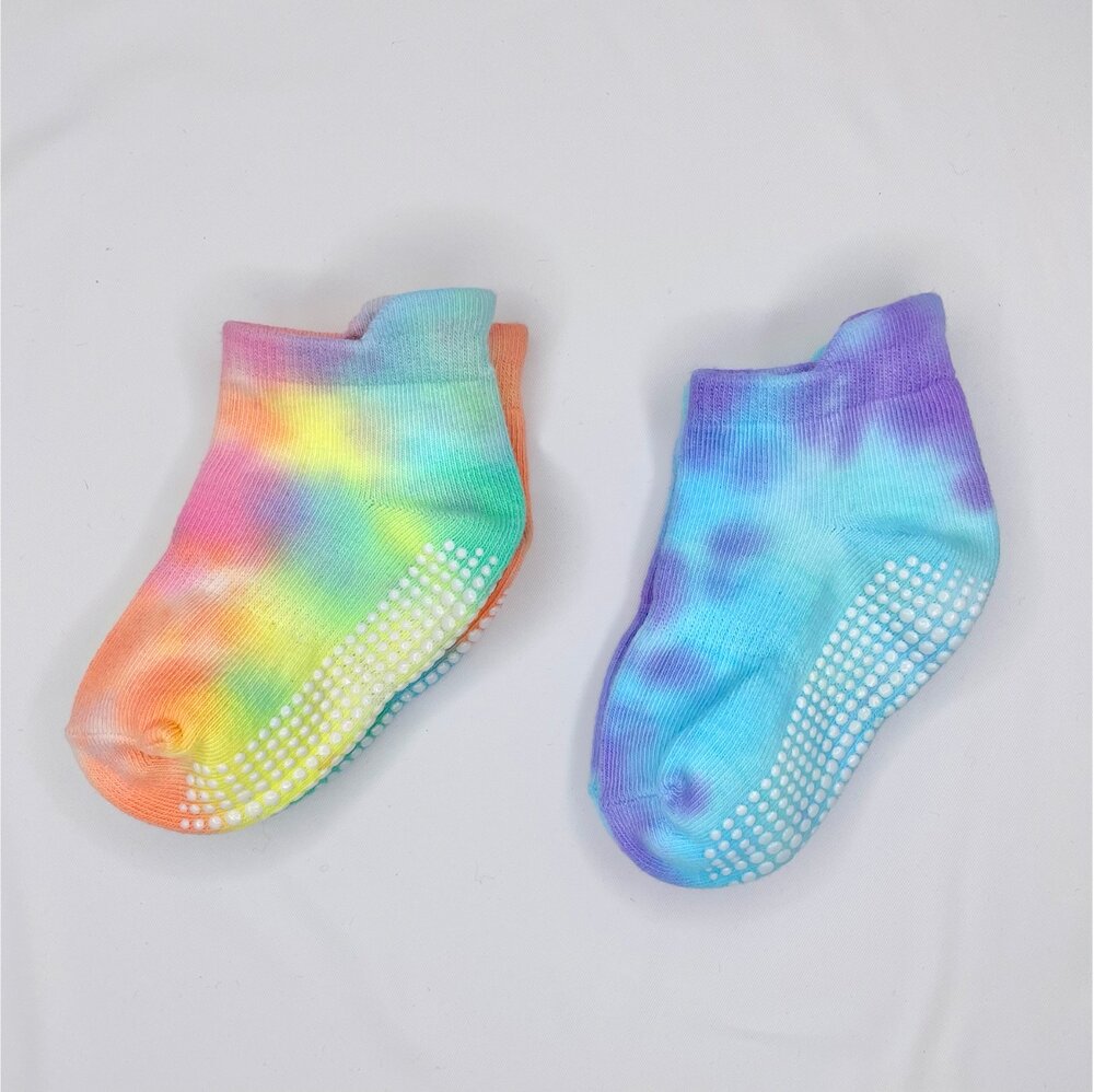 Pack of 2 Pairs of Baby/Toddler/Kids Tie Dye Ankle Grip Socks -  Customizable: You Pick Colors — Surfset New York City