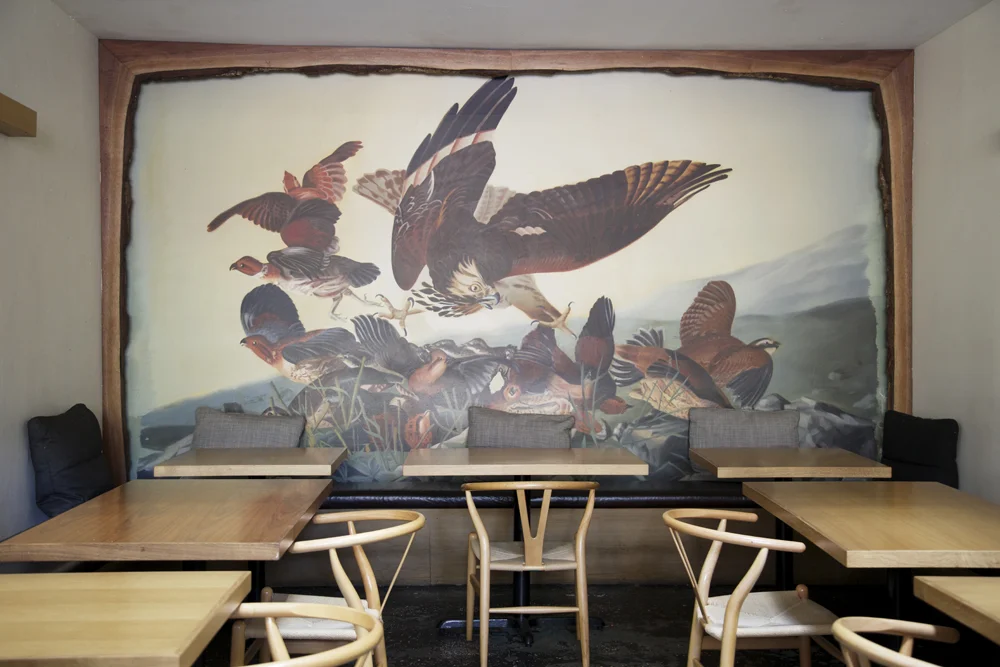 Bird mural at the Kinfolk lounge