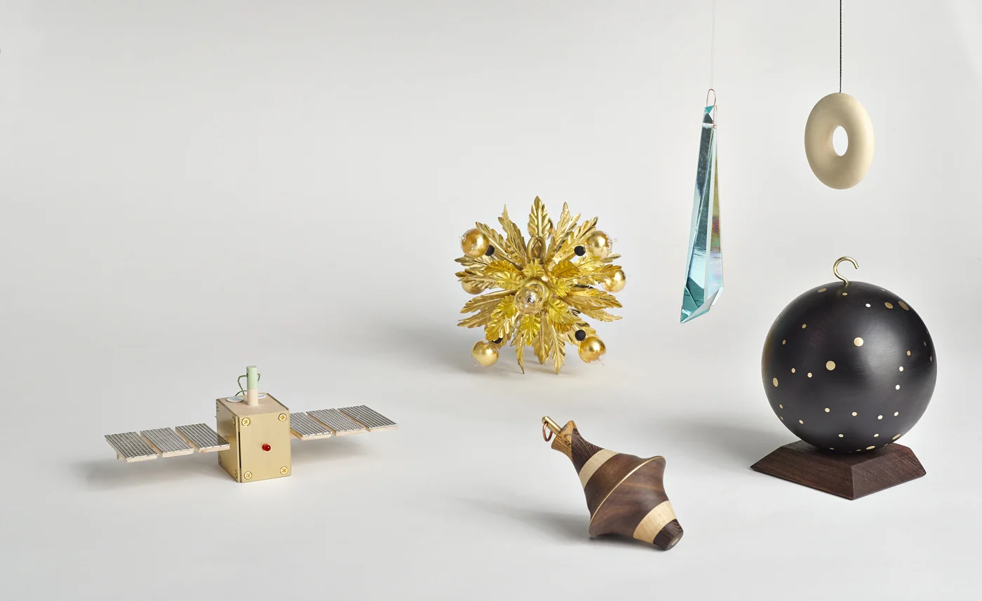 "Rudolph" by UM Project, "Starlight" by Pelle, "Spun Top" by Allied Maker, "Shard" by Andrew O. Hughes, "Dickens O'Clock" by Asher Israelow