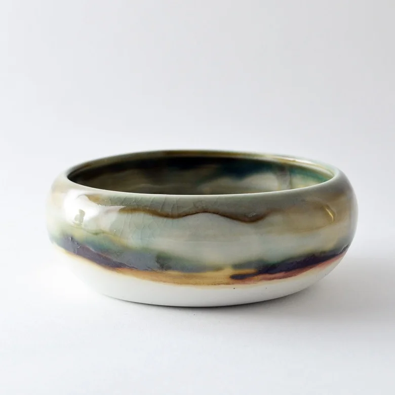 Mottled Shallow Pouch Bowl