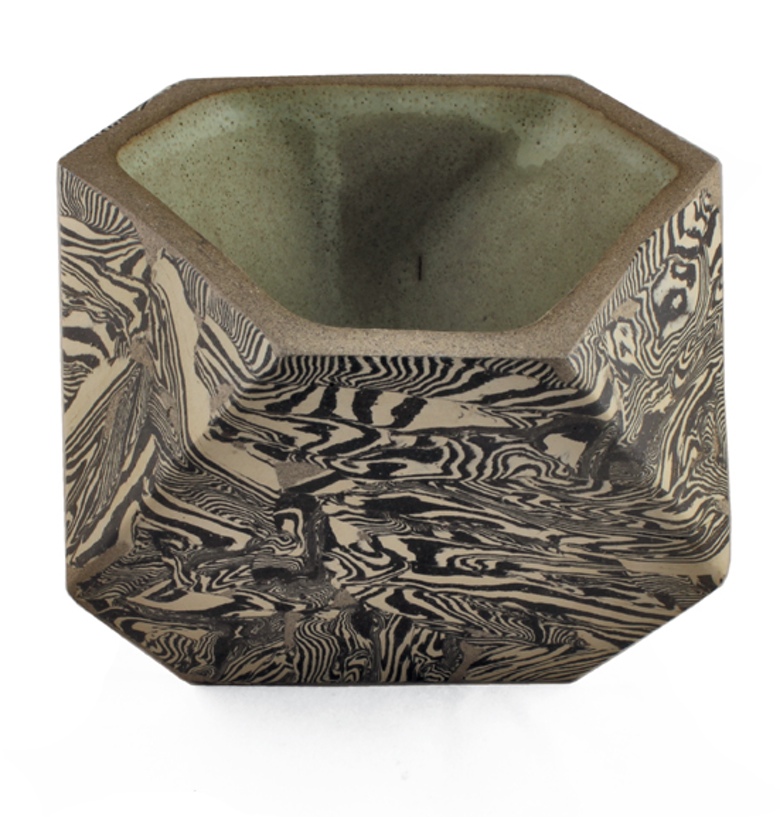 All Over Pattern Truncated Tetrahedron Vessel