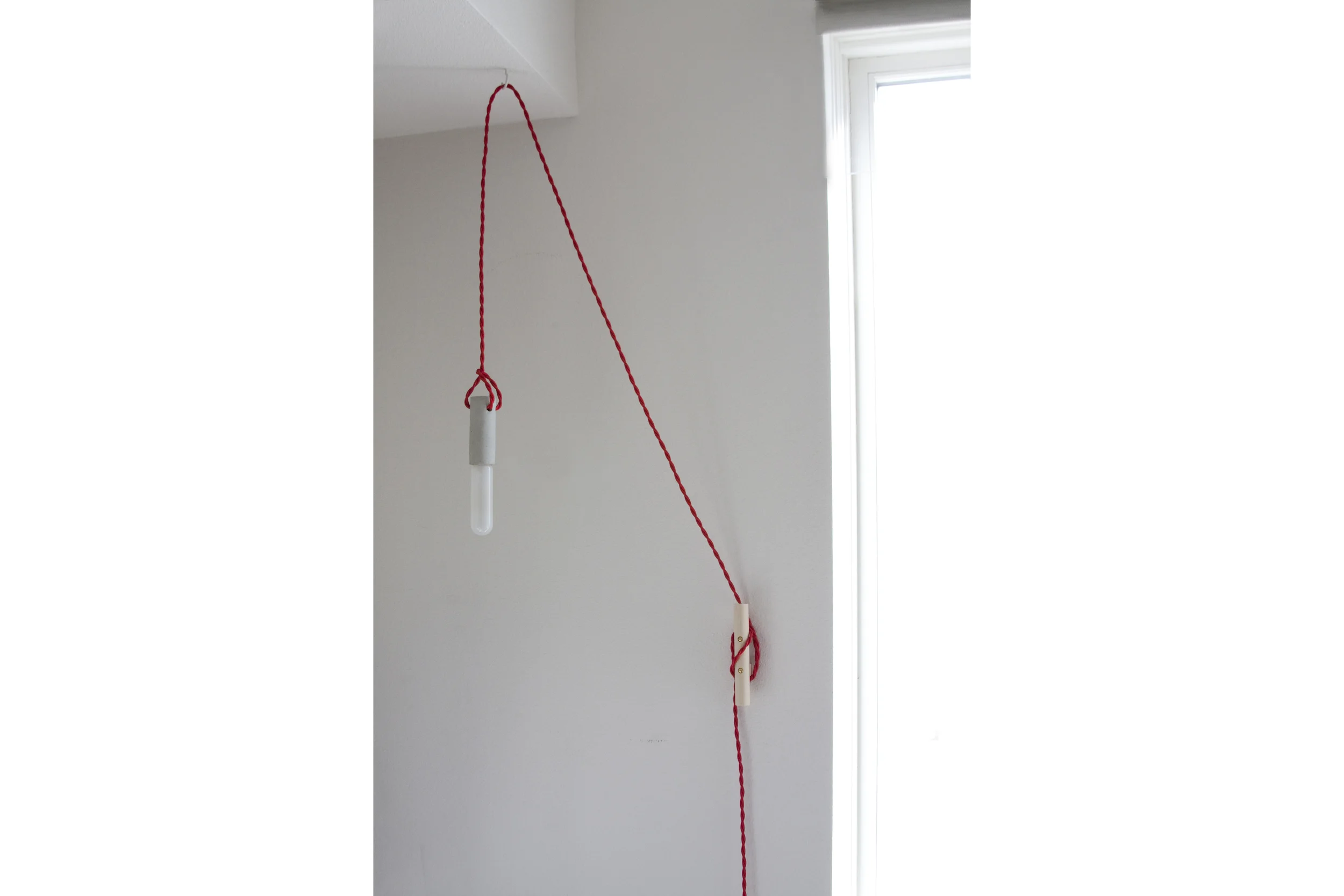 Concrete Pendant Light - Red Chord
