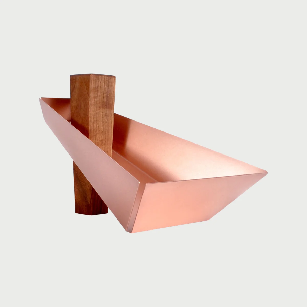 Margo Pedestal Tray Walnut & Copper