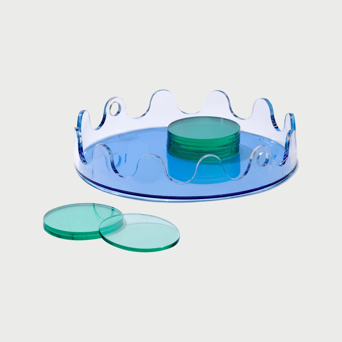 Squiggles Tray + Set of 4 Drop Coasters