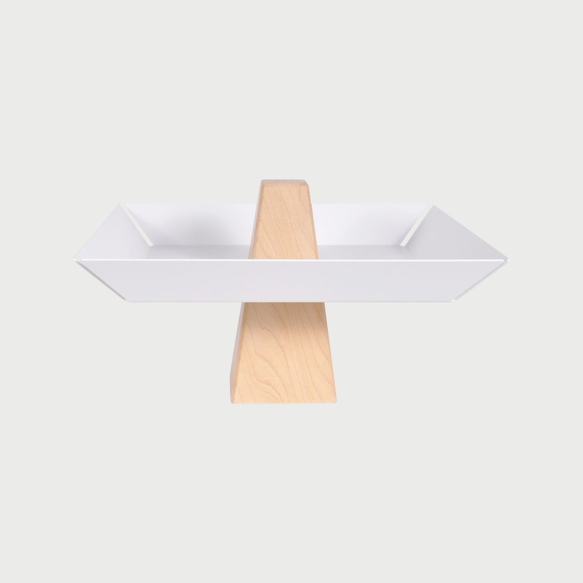 Ansel Pedestal Tray Maple & White