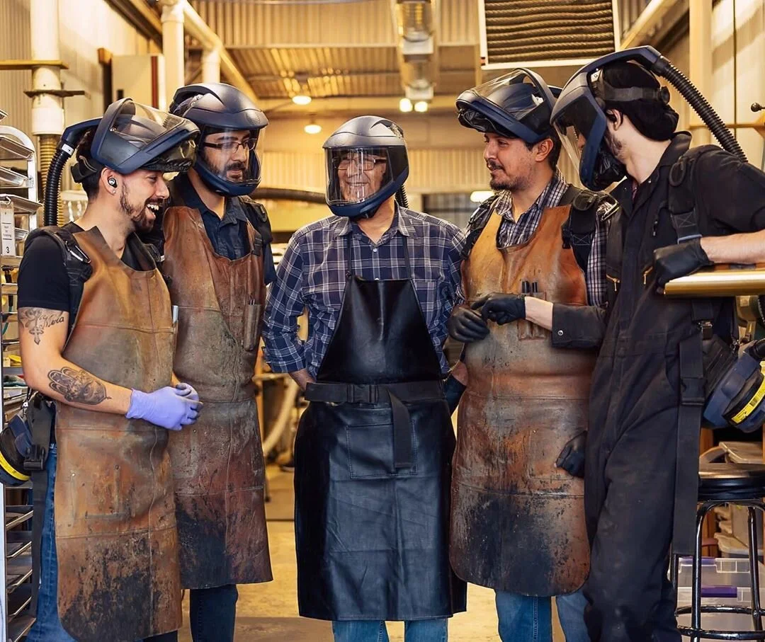 Sneak a peek at the metal finishing artisans from Long Island-based WorkOf designer, Allied Maker.